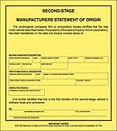 Item Detail - Second-Stage Manufacturers Statement of Origin (100 sheets)